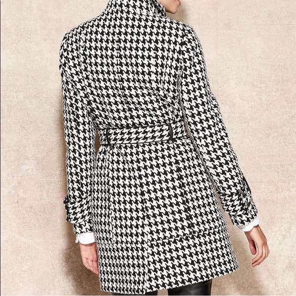 Women’s Calvin Klein houndstooth wool trench coat - Picture 3 of 8